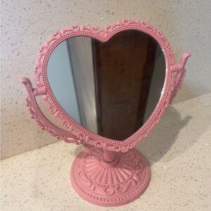 Heart-Shaped Pink Decorative Mirror
